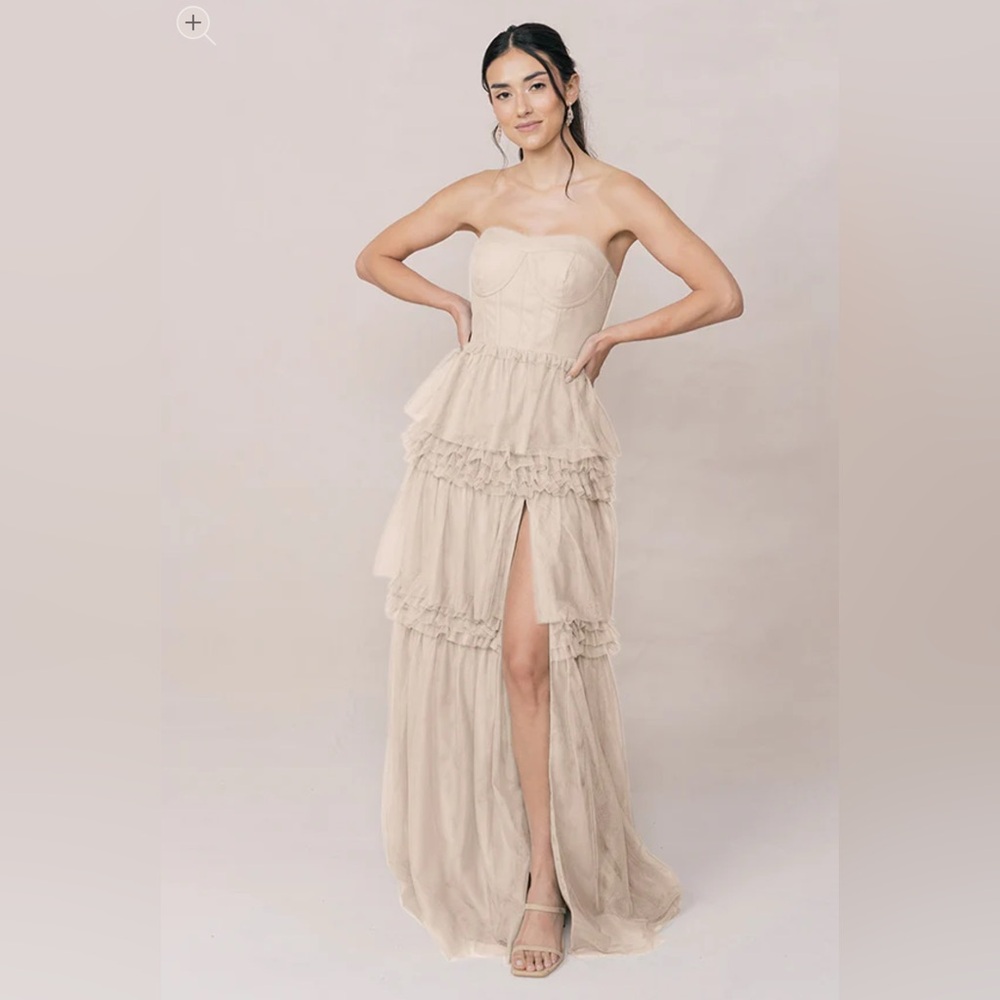 Revelry Adeline Tulle Bridesmaid Dress with Poof Sleeves